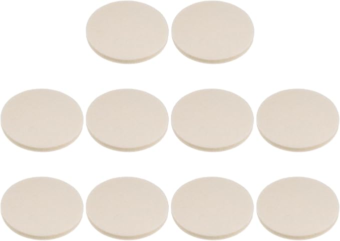HARFINGTON 10pcs Wool Felt Polishing Pads, 3 inch Buffing Wheel Polish Pad Flocking Hook & Loop Back for Car Glass Plastic Metal Stone