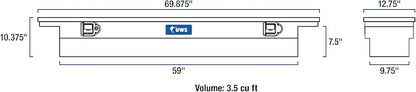UWS EC10541 69-Inch Heavy-Wall Aluminum Slim Truck Tool Box with Low Profile, RigidCore Lid