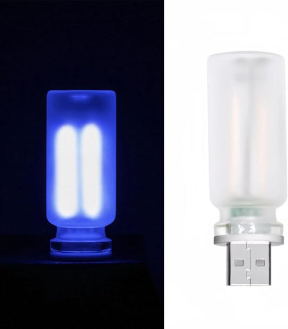 Retro Car Lamp, Touch-Adjust USB LED Automotive Lights, Plug-in Night & Ambient Bulb for Vehicles, Bedroom, Hallway, Desk, No-Pole Dimming (Frosted Blue Light)
