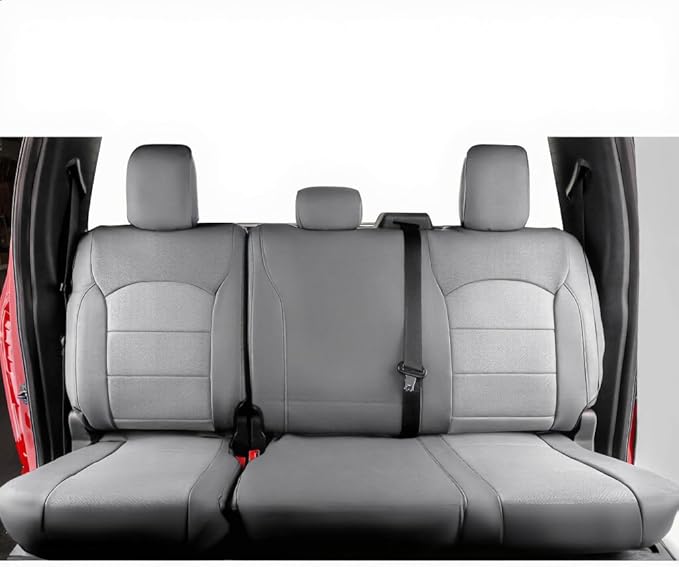 coverdream F150 Seat Covers for 2021-2026 Ford F150 SuperCrew XL,XLT,STX/F150 Lightning(2022-24) & 2023-2026 F250/F350/F450 CrewCab XL,XLT,Fully Covered,Leather Seat Protector(Full Set,Grey)