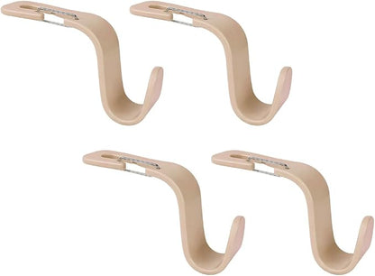 4PCS Car Seat Headrest Hook, Multi-Purpose Seat Back Hanger Purse Bag Handbag Organizer, Auto Interior Backseat Storage Hook Holder for Coat Hat Grocery Umbrella, Universal Fit (Beige)