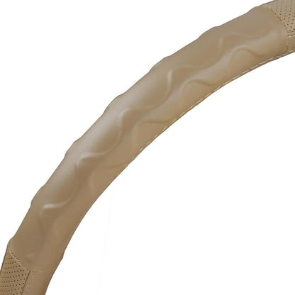 Motor Trend 18" Inch Steering Wheel Cover for Big Rigs Trucks Semis Truckers RVs 18-Wheelers Freight Carrier Tow Trucks Tankers Transporters, Insulated Soft Comfortable, Improve Grip Fatigue - Beige