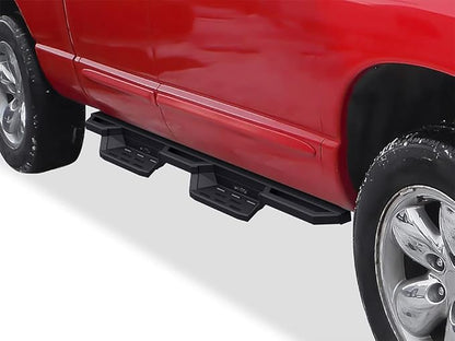 APS Stainless Steel 6.5in Nerf Bars Pocket Steps Square Tube Rocker Guards Compatible with Dodge Ram 1500 2500 3500 Quad Cab 02-08