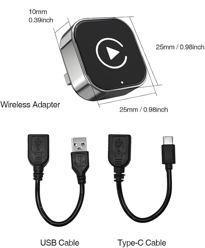 Wireless Carplay Adapter for Toyota Highlander 2020-2023 2024 2025, Plug and Play Car Play Wireless Adapter, 2 in 1 CarPlay Accessories, Auto Reconnect
