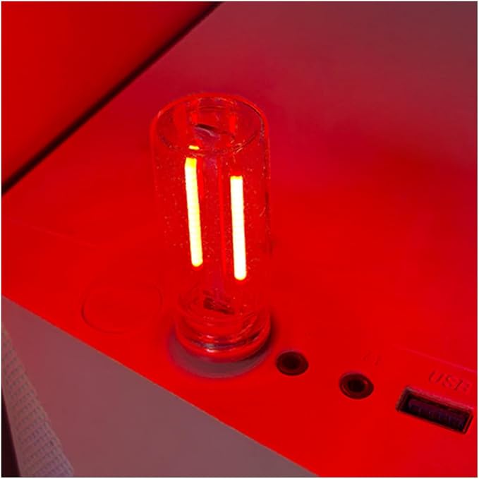 USB LED Car Interior Atmosphere Light, Portable Mini Ambient Light Retro Car Lamps, Plug-in USB Touch Control LED Night Light Auto Interface Charging Lamp for Cars Hallway Bedroom (Red)