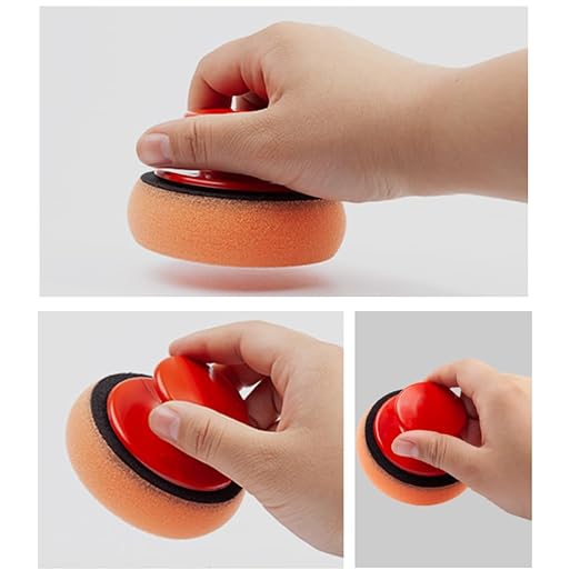 3pcs Polishing Tool Buffing Sponge Pads Waxing Pad with Handle Microfiber Wax Applicator Foam Applicator Pad Wax Applicator Pads for Cars Car Sponge Pads Manual Backplane