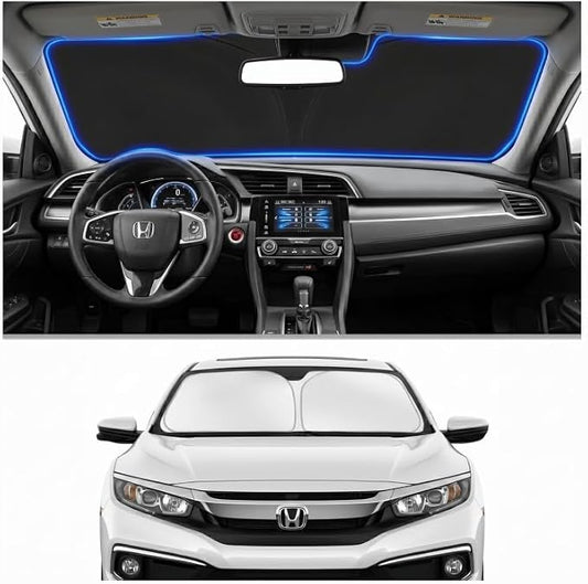 Car Sun Shade for 2016-2021 Honda Civic Accessories Windshield Sunshade Cover Front Window Shade Custom Fit Civic Sun Visor Protector Foldable Blocks UV Rays