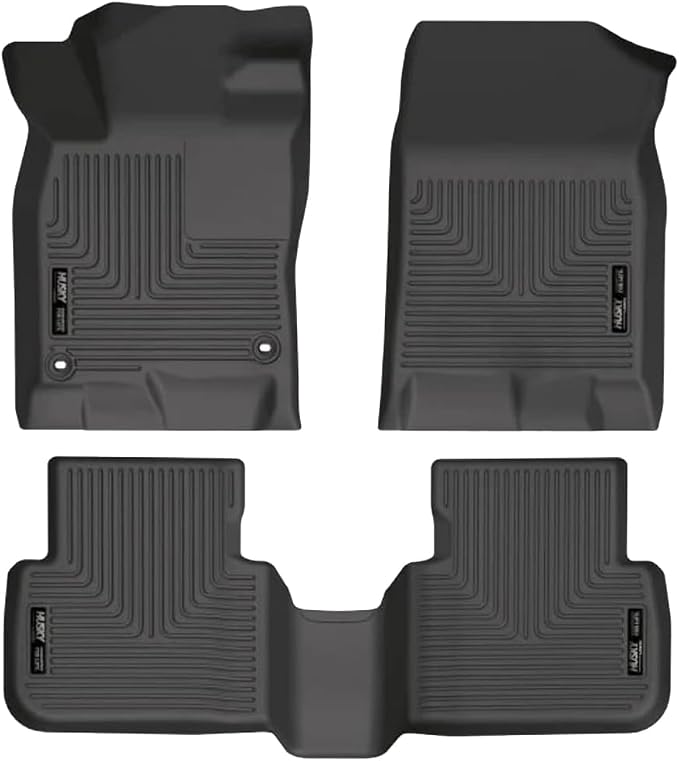 Husky Liners Weatherbeater Floor Mats | Fits 2022-2026 Honda Civic Hatchback/Sedan & 2023-2026 Acura Integra, Hatchback | Front & 2nd Row, 3-pc Black - 95521