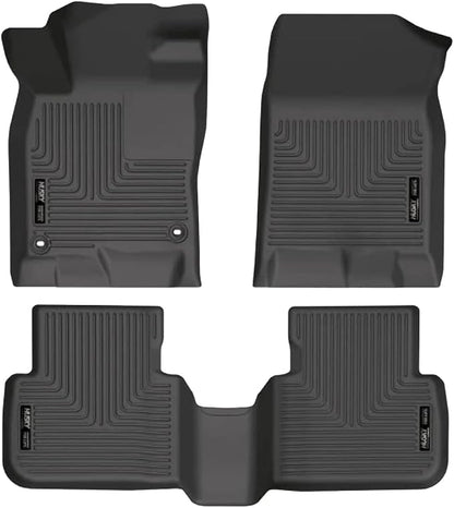 Husky Liners Weatherbeater Floor Mats | Fits 2022-2026 Honda Civic Hatchback/Sedan & 2023-2026 Acura Integra, Hatchback | Front & 2nd Row, 3-pc Black - 95521