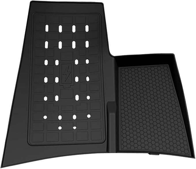 Muslogy Center Console Inserts Compatible with Ford Ranger 2024 2025 2026 Accessories, Center Console Wireless Charger Protective Mat Liner Anti-Slip Phone Charge Area Charging Protection