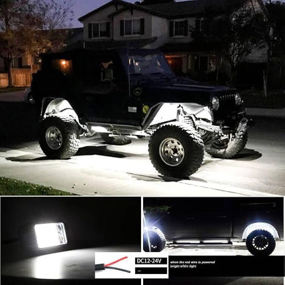 Nicoko 4Pods Pure White 72 LEDs SMD Chips 72w High Power Rock Lights Super Bright White Offroad Car Boat Underglow Lights IP68 Waterproof for Truck SUV UTV ATV RZR