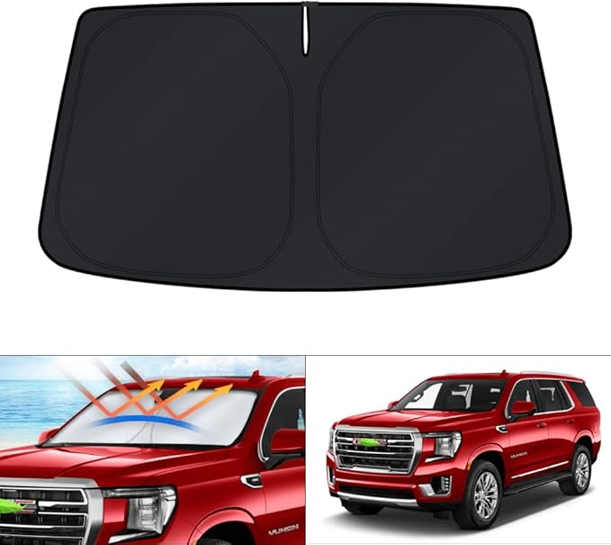 KUST Windshield Sun Shade fit for 2021-2025 Chevrolet Suburban/Chevy Suburban/GMC Yukon XL Accessories, Sun Visor Protector Foldable Blocks UV Rays Keep the Car Cooler