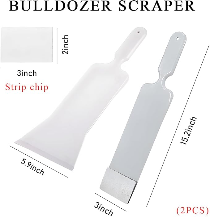 Yourkar 2 PCS Car Paddle Bulldozer Squeegee, Long Handle Window Tint Film Installation Tools, Paddle Bulldozer Scraper for Car Front Rear Windows Glass Cleaning, Car Accessories
