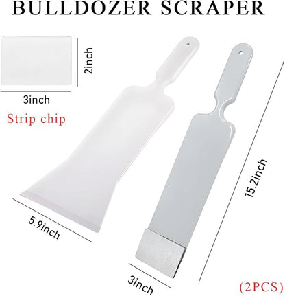 Yourkar 2 PCS Car Paddle Bulldozer Squeegee, Long Handle Window Tint Film Installation Tools, Paddle Bulldozer Scraper for Car Front Rear Windows Glass Cleaning, Car Accessories