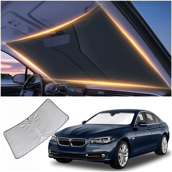 Windshield Sun Shade for BMW 5 Series 525i 528i 528xi 530i 530e 535i 545i 550i Front Window Shades Cover for 2011-2024 2025 2026 5 Series Windshield Sun Visor Protector Car Accessories