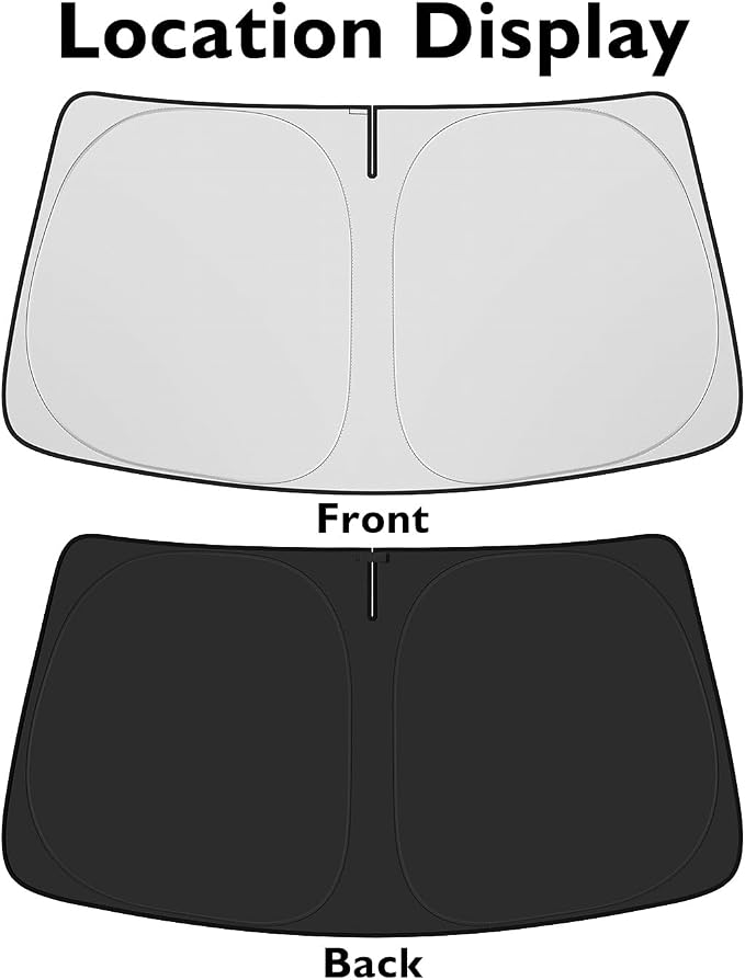 BIBLOZ Windshield Sun Shade for Toyota RAV4 2013-2018, LE, XLE, SE, Adventure, Limited, Platinum Accessories Foldable Car Sunshade Front Window Sun Visor PET Reflective Material Blocks UV Rays