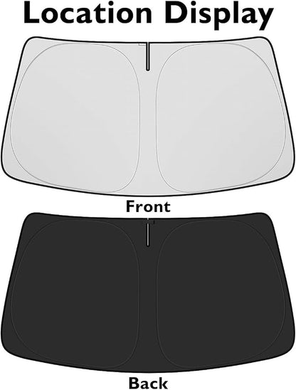 BIBLOZ Windshield Sun Shade for Toyota RAV4 2013-2018, LE, XLE, SE, Adventure, Limited, Platinum Accessories Foldable Car Sunshade Front Window Sun Visor PET Reflective Material Blocks UV Rays
