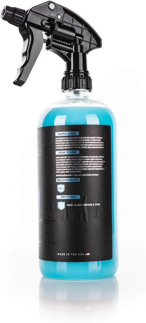 Super Slick Ceramic Sealant - Hydrophobic Ceramic Sealant with Gloss Amplifiers; Ready-to-Use Formula; Safe on All Exterior Surfaces - 32 oz