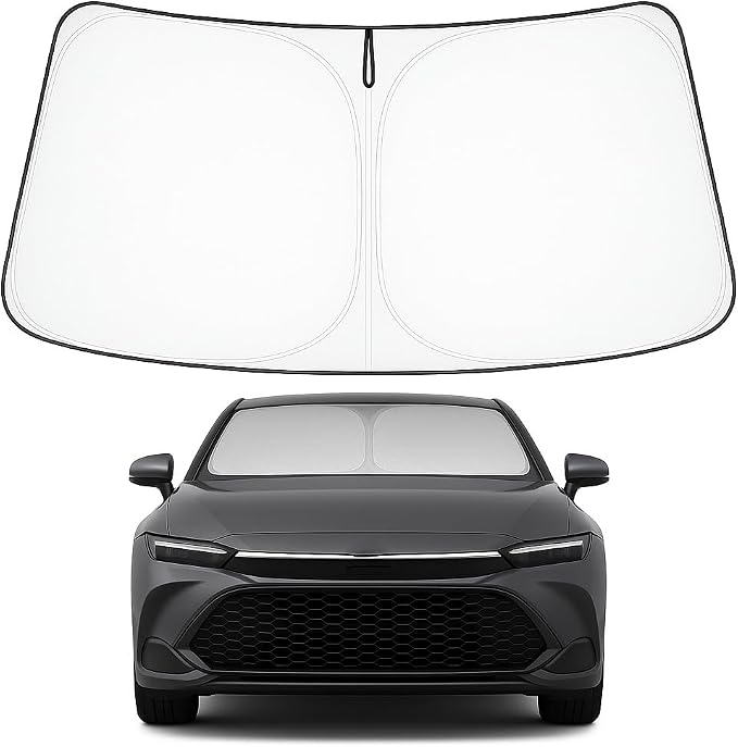 Proadsy Windshield Sun Shade for Toyota Crown 2023 2024 2025 2026 Foldable Front Sunshade Protector Blocks UV Rays Keep Car Cooler