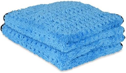 Liquid X Blue Xtreme Plush Waffle Weave Microfiber Detailing Towel Guaranteed Satisfaction - 16" x 16" (2 Pack)