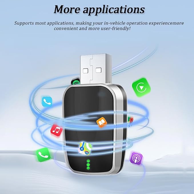 CarPlay Adapter for Honda Insight 2019 2020 2021 2022, 2-in-1 Convert Wired to Car Play Adapter, Car Multimedia Carplay Dongle, Fast Stable Connection, Plug and Play