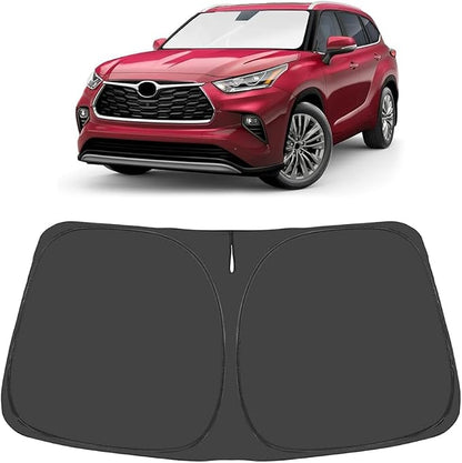 Proadsy for Toyota Highlander 2020-2025 2026 Windshield Sun Shade 4-Layer Foldable Front Sunshade Highlander L LE XLE Limited Platinum Protector Sun Visor Blocks UV Rays Keep Car Cooler