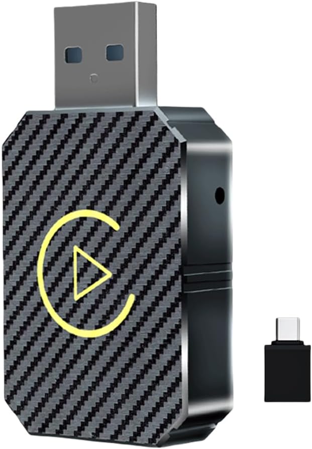 Wireless Carplay & Android Auto 2025 Will Wired CarPlay Upgrade Adapter 2-in-1 CarPlay Dongle Plug & Play Wireless CarPlay Adapter with USB/USB-C Port for Apple iOS 10, Android 11 Versions