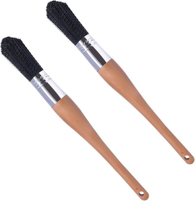 Wesquer Parts Cleaning Brush Home and Auto Use Parts Cleaner Brush Solvent Brush for Cleaning Auto Engine Parts, Clean Motors, Metal Parts, Machinery (Black 2pcs)