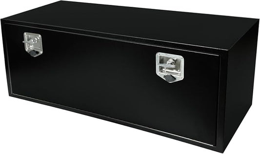 48 Inch Underbody Truck Toolbox with T-Handle Lock, Heavy Duty Truck Underbody Tool Box Chest For Storage, 48"x 18"x 18" inch Black