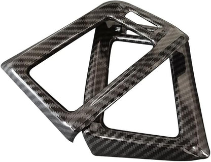BOYUER for Toyota RAV4 2013 2014 2015 2016 2017 2018 2PCS ABS Dashboard Central Console Air Conditioning A/C Vent Panel Frame Interior Decoration Trim Accessories(Carbon Fiber) Enhance Fashion Sense