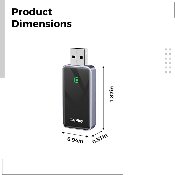 Wireless Carplay Adapter, Box Conversion Auto Android Upgraded, Carplay Smart Adapter, Vehicle Integration Universal for Connectivity Cordless