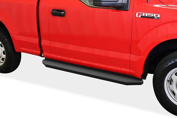 APS Black Stainless Steel Running Boards Style Compatible with Ford F150 2015-2026 Regular Cab & F-250 F-350 Super Duty 2017-2026 (Side Steps Side Bars) 6in Wide