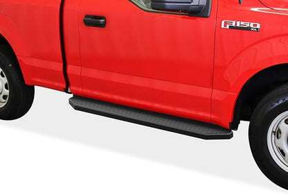 APS Black Stainless Steel Running Boards Style Compatible with Ford F150 2015-2026 Regular Cab & F-250 F-350 Super Duty 2017-2026 (Side Steps Side Bars) 6in Wide