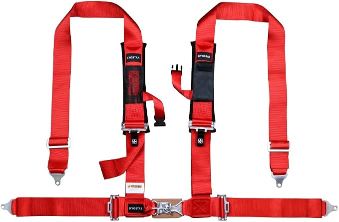 Kyostar 4 Point Harness Set 3 Inch with Ultra Soft Heavy Duty Shoulder Pads (8163 Red)