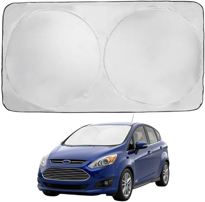 Windshield Sun Shade | Compatible for Ford C-Max (2013-2019) | Certified 99.87% UVB & 99.02% UVA Car Sun Shade. Award Winning Sunshade - Patented Technology | Car Shades by Kinder Fluff