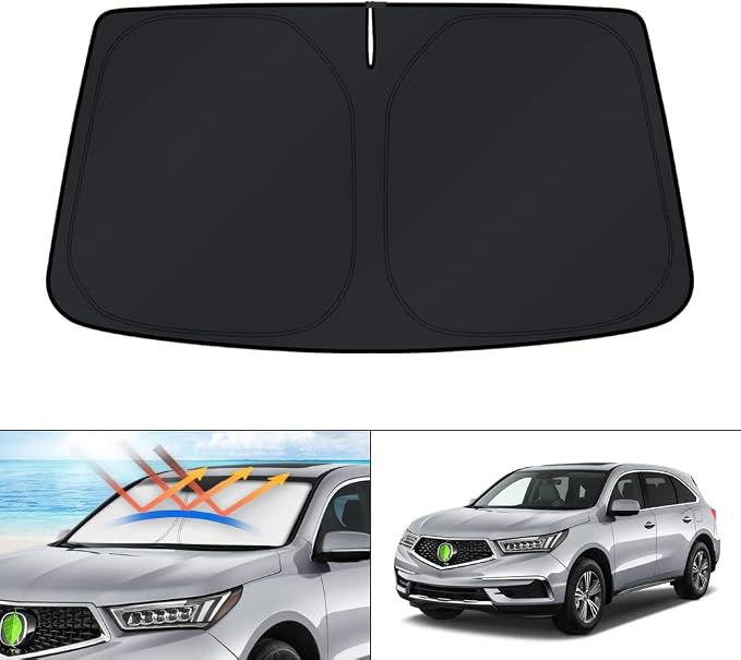 KUST Windshield Sun Shade for Acura MDX 2014-2018 2019 2020 Window Accessories Sunshade Sun Visor Protector Foldable Block UV Rays