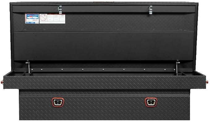 Weather Guard Saddle Truck Tool Box Aluminum Full Extra Wide Textured Matte Black