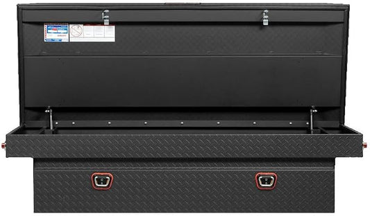 Weather Guard Saddle Truck Tool Box Aluminum Full Extra Wide Textured Matte Black