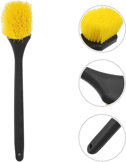 Gatuida Nylon Bristles Truck Cleaning Brush Car Tire Cleaning Brush for Rims Car Interior Cleaning