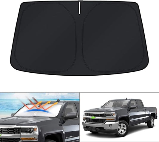 KUST Windshield Sun Shade for 1999-2006 Chevrolet Chevy Silverado/GMC Sierra 1500 2500 3500 2500HD Accessories Sunshade Window Protectors Foldable Blocks UV Rays Keep Your Car Cooler