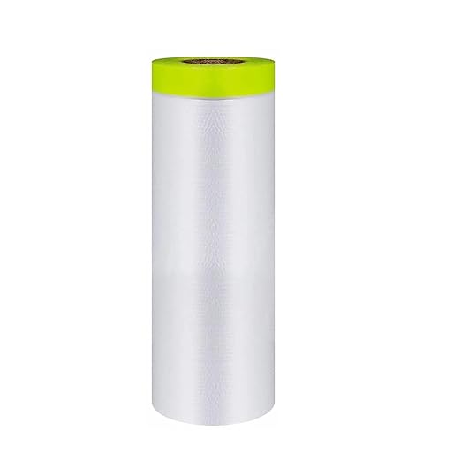 Tape and Drape Painters Tape and Plastic Film - 55in x 65ft Roll for Cars, Auto Body, Skirting and Frames