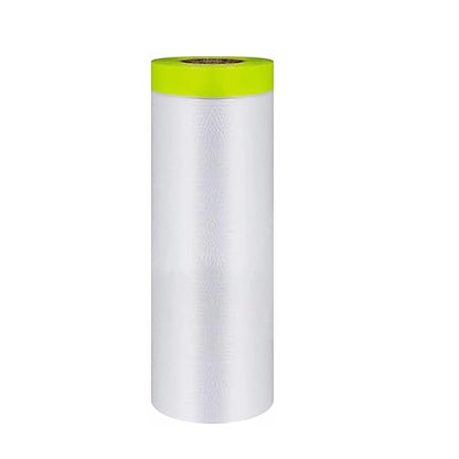 Tape and Drape Painters Tape and Plastic Film - 55in x 65ft Roll for Cars, Auto Body, Skirting and Frames