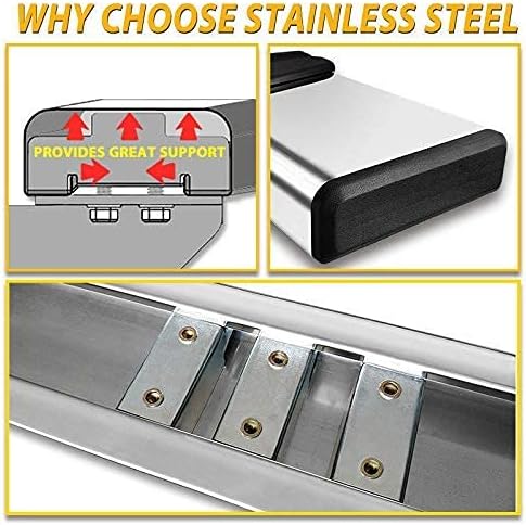 COMNOVA 6 Inches Running Boards& Steps Nerf Bars Compatible with 2019-2026 Chevy Silverado 1500, 2020-2026 Silverado/Sierra 2500/3500HD Crew Cab,Running Boards for Silverado, Stainless Steel Slider