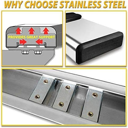 COMNOVA 6 Inches Running Boards& Steps Nerf Bars Compatible with 2019-2026 Chevy Silverado 1500, 2020-2026 Silverado/Sierra 2500/3500HD Crew Cab,Running Boards for Silverado, Stainless Steel Slider