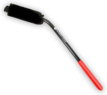 Detail King Caliper Spoke Woolie - Medium 18" - Red Grip - 45 Degree Angle - Polypropylene Fibers That Reduce Splatter