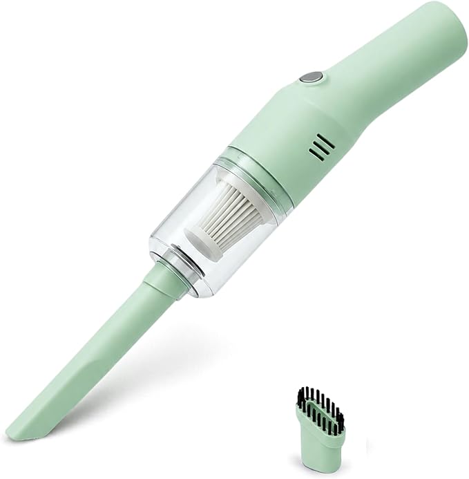 catsMeow Mini Handheld Vacuum Cordless, Lightweight Portable Small Vacuum Cleaner for Car, Desk, Keyboard, Sofa, Drawers and Crumbs, USB Rechargeable with Washable Filter, Mint Green