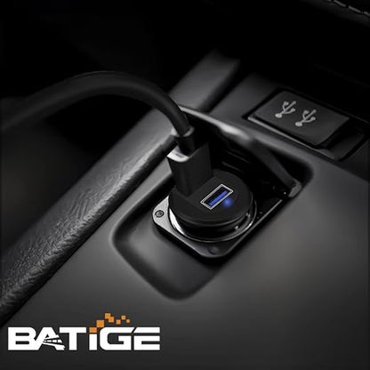 Alloy Dual Port USB 3.0 Car Dashboard Flush Mount Cable, Male to Female with LED Indicator Extension Cable for Car Truck Boat Motorcycle Dashboard Panel 1ft