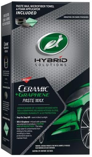Turtle Wax Hybrid Solutions Ceramic + Graphene Paste Wax with Microfiber and Applicator Pad, Gloss And Paint Protection, (5.5oz Jar)