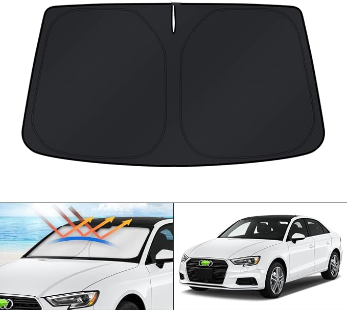 KUST Windshield Sun Shade for 2014-2018 2019 2020 Audi A3 Accessories Window Sunshade Sun Visor Protector Foldable Block UV Rays