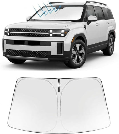 Proadsy Windshield Sun Shade for Santa Fe 2024-2026 Foldable Front Sunshade Protector Sun Visor Blocks UV Rays Keep Car Cooler Accessories